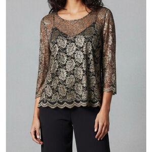 Talbots Plus 16W Sheer Lace Blouse 16W